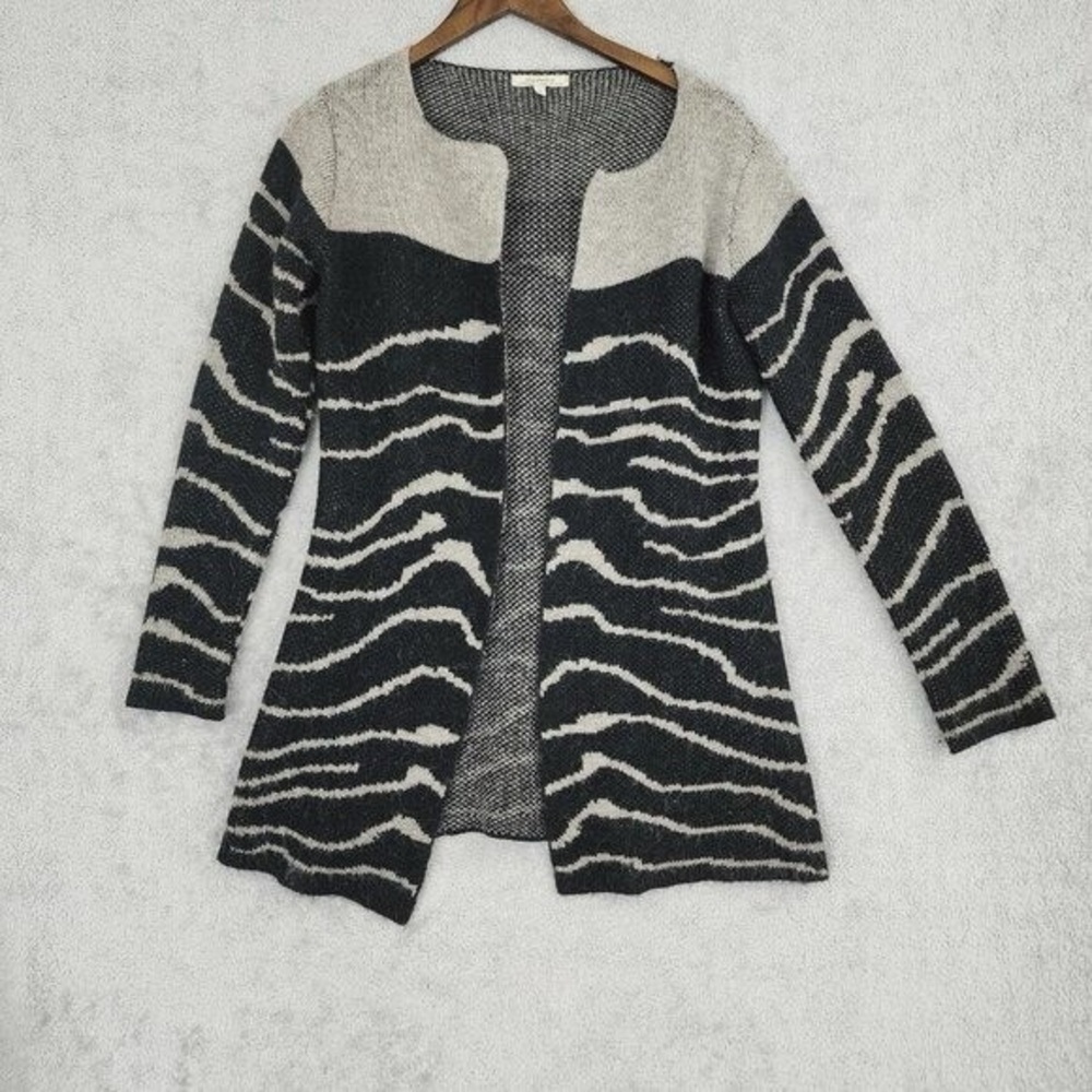 Elisabetta Wool Alpaca Women's Zebra Cardigan Size S Made in Italy 19CT